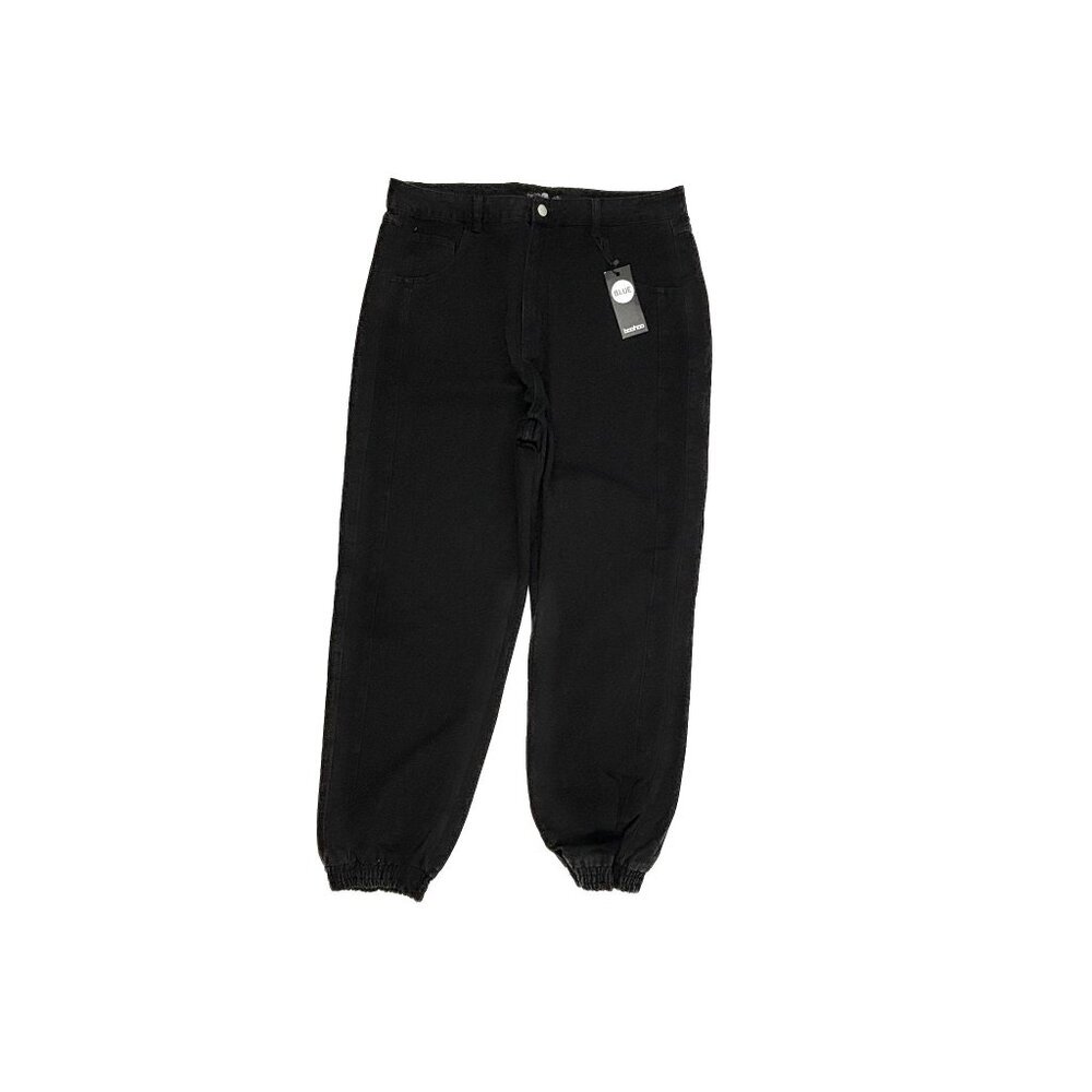 NEW Boohoo Cargo Jogger Women's size 12 Black Denim Jeans‎